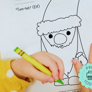 Tomte Writing DIY Printable Swedish Tomte Coloring Page Teach Kids Language Learn ...