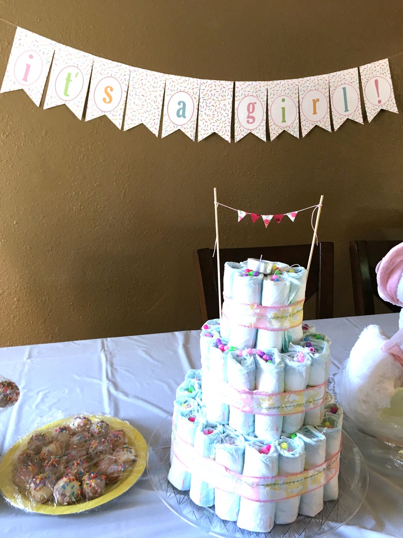 DIY Printable Banner Pink Baby Sprinkle Custom Baby Shower Etsy