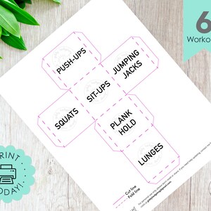 DIY Printable Workout Dice Cube Blocks Fun Exercise Yoga Poses Home ...