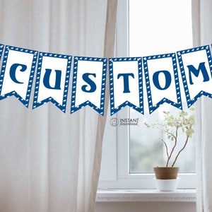 DIY Printable Banner Swedish Midsummer Dalahorse Blue Bunting Svensk Midsommar Banderoll Party Decorations Student Dekoration DOWNLOAD
