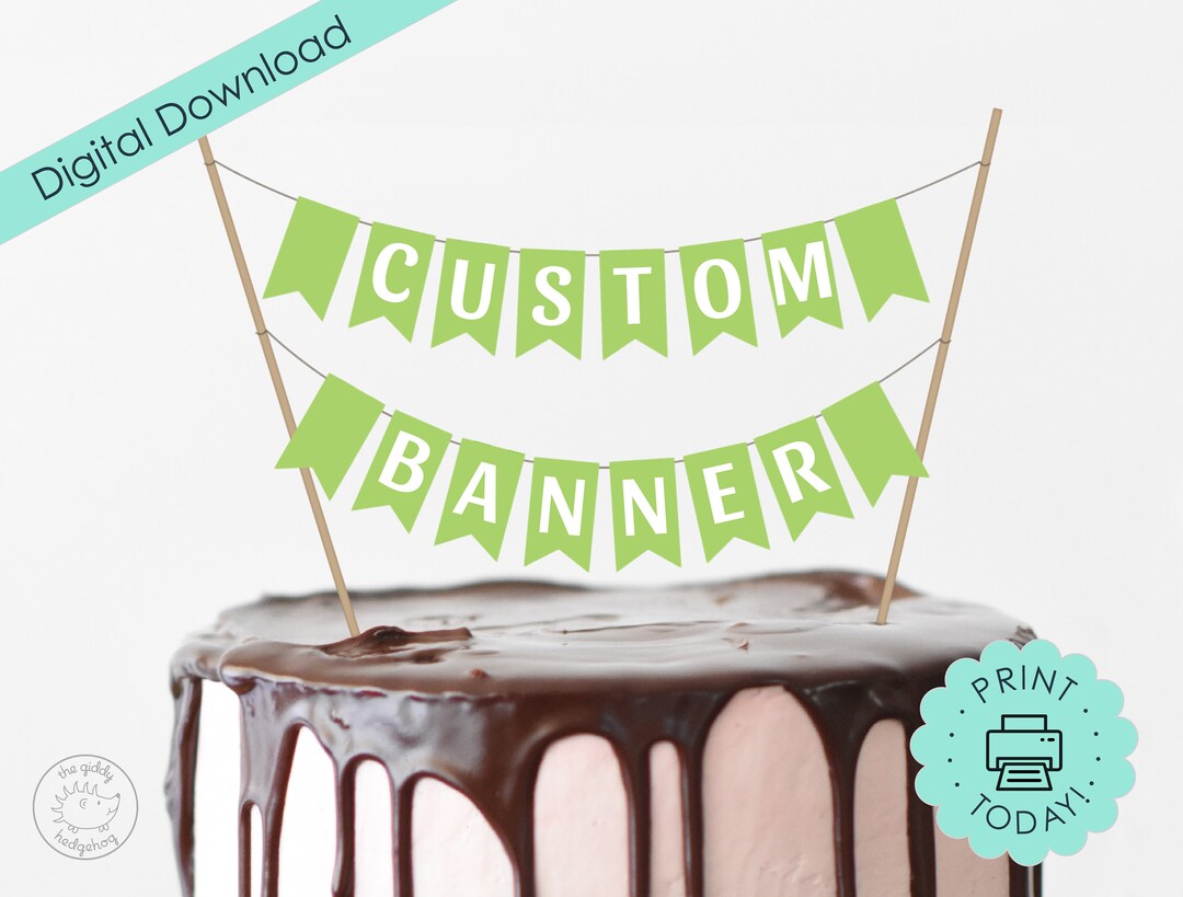 DIY Printable Cake Banner Personalized Party Dollhouse Decoration ...
