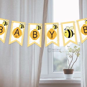 DIY Printable Banner Custom Bumble Bee Party Decorations Party Supplies ...