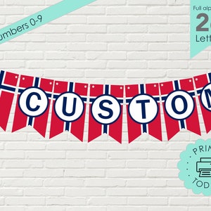 DIY Printable Banner Norwegian Flags Norway Midsummer Red Blue Norsk Flaget Midsommar Christmas Party Decorations Student Instant DOWNLOAD
