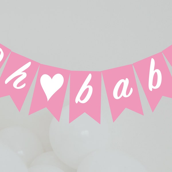 Printable DIY Oh Baby Banner Baby Shower Gender Reveal Princess Pink First Birthday Baby 1st Birthday Sign Cake Smashing Photo Prop DOWNLOAD