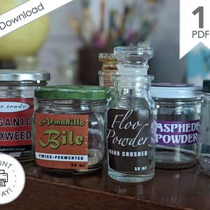 DIY Printable Potions Labels Wizard Witch Halloween Decorations Potion Bottle Labels Eye of Newt Digital Instant Download