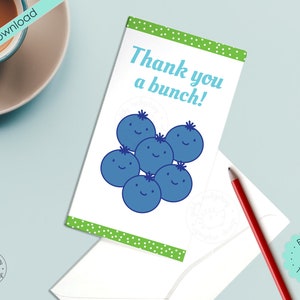 DIY Printable Thank You Greeting Card Funny Silly Greetings Fruit Puns Birthday Teacher Appreciation Congrats Money Check Instant Download