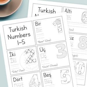 Printable 1-10 Turkish Numbers Coloring Page Teach Kids Languages Learn Counting Flag Tracing Turkey Country Türkçe Numaralar Boyama Sayfasi