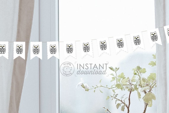 Printable DIY Banner Owl Party Decorations Magical First - Etsy