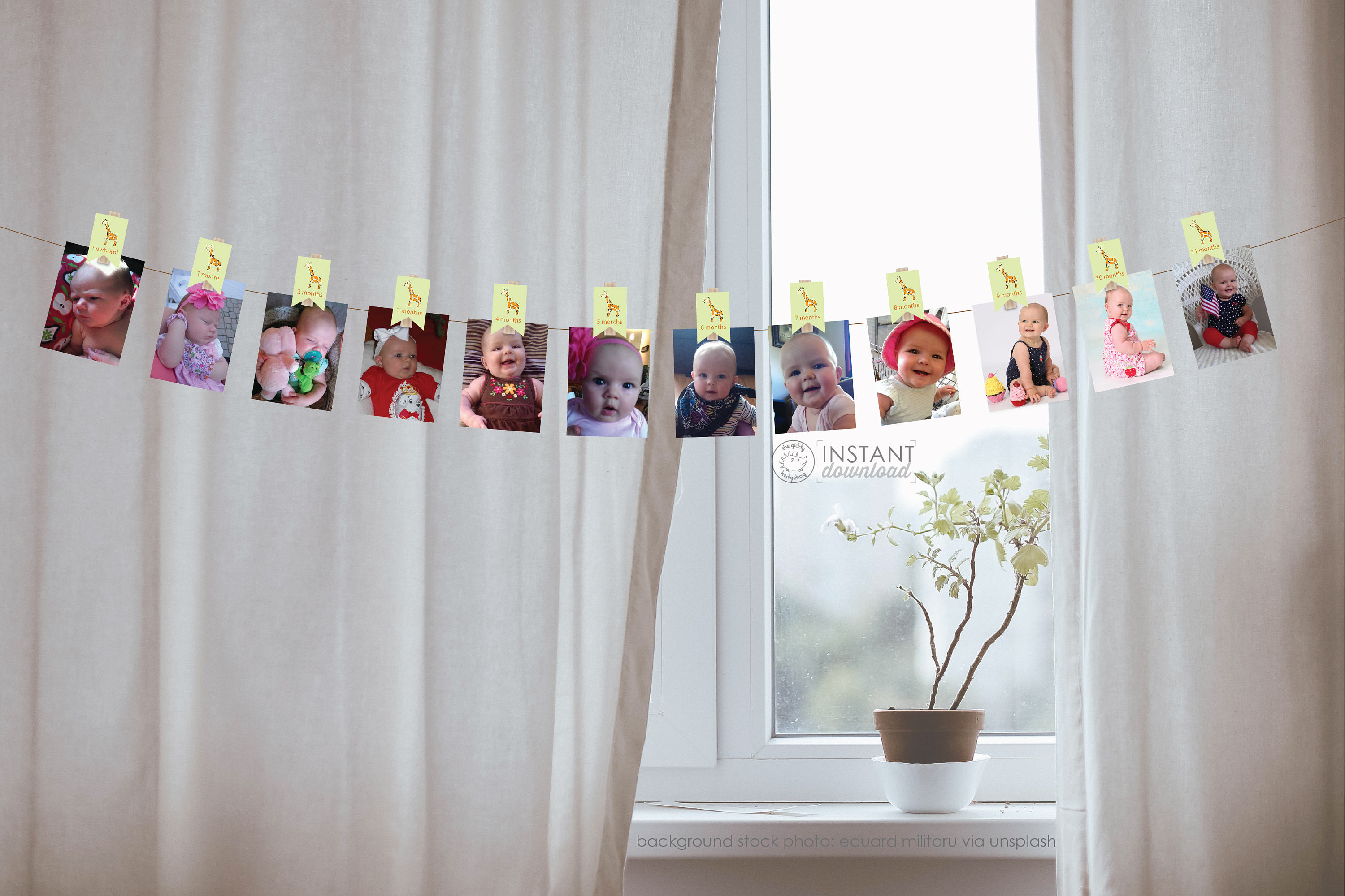 DIY imprimible jirafa ropa pin decoraciones de fiesta | Etsy