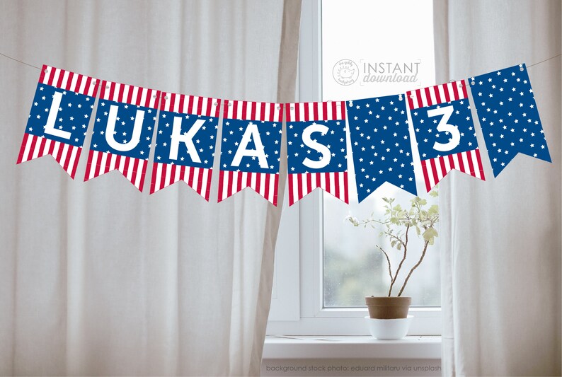 DIY Printable Red White Blue Banner Custom 4th Of July Etsy DIY Printable Red White Blue Banner Custom 4th Of July Etsy