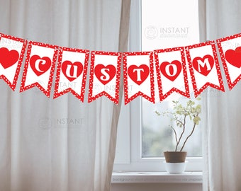 Printable DIY Banner Custom Name Sign Photo Prop Flags - Etsy
