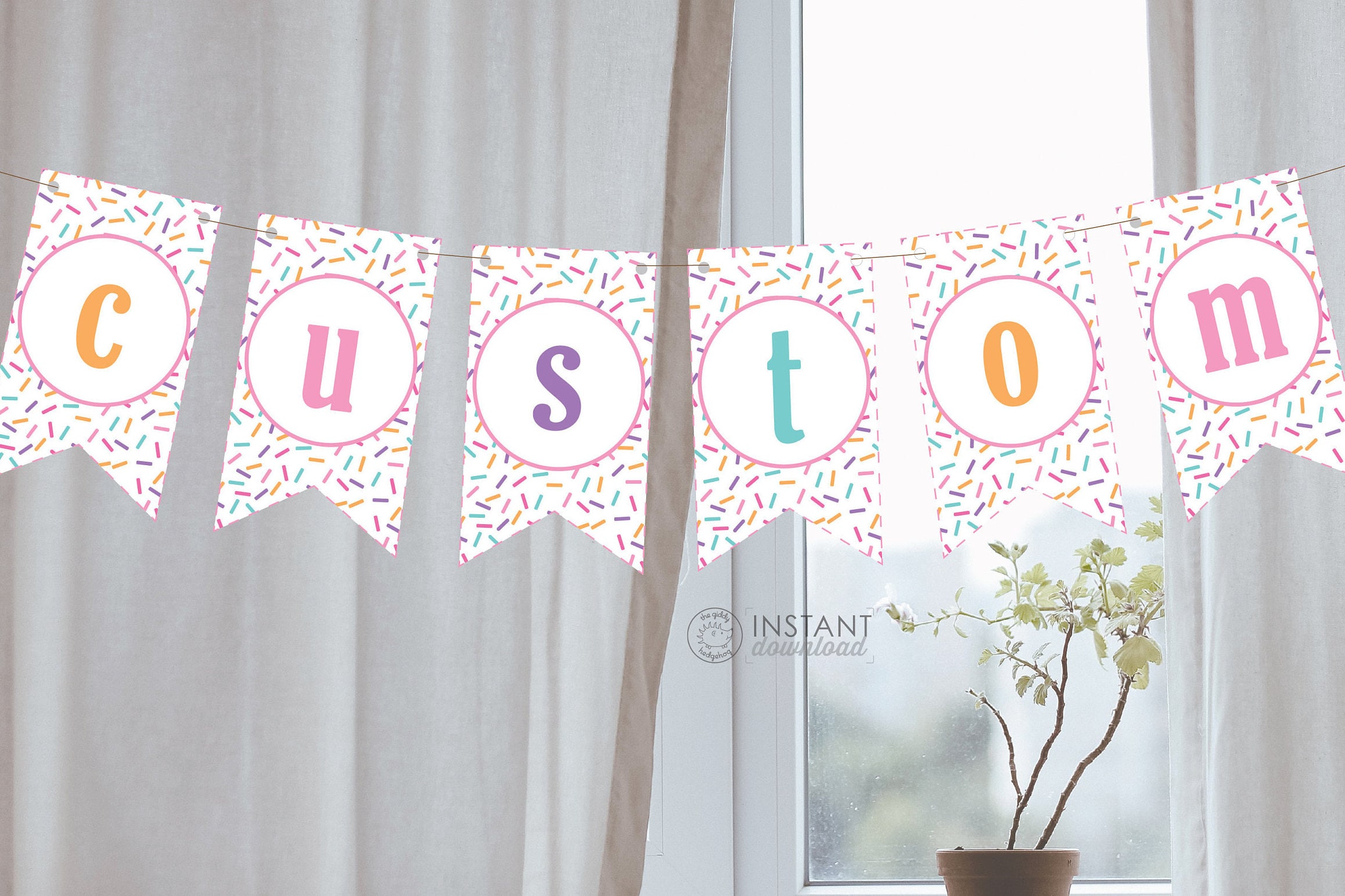 DIY Printable Pink Baby Sprinkle Banner Custom Baby Shower Etsy