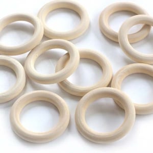 Wood Macrame Rings- 50mm (2 inches)- Unfinished Natural Round Wooden Circle DIY Bulk Craft Supplies