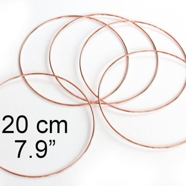 20 cm (7.9") Macrame Metal Craft Ring Hoop- Pink ROSE GOLD- PACK of 1, 5 or 10- Dream Catcher, Simple Modern Wreath, Diy Embroidery