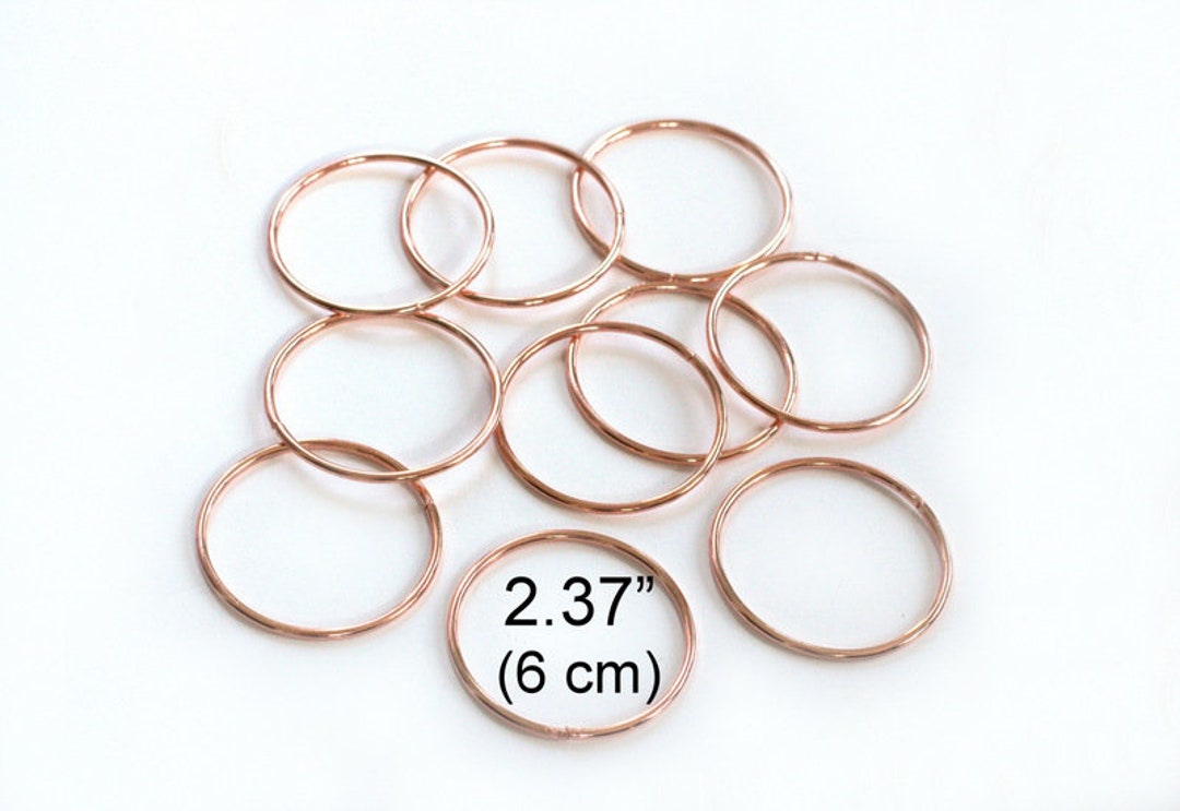 2.37 6 Cm Macrame Metal Craft Ring Hoop Pink ROSE GOLD PACK of 5, 10 or