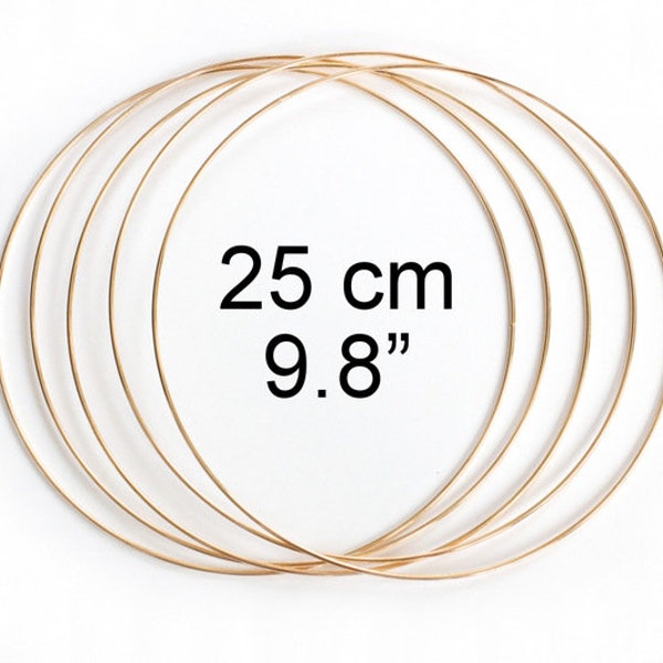 25 cm (9.8") Macrame Metal Craft Ring Hoop- PACK of 1, 5 or 10- GOLD Tone- Dream Catcher, Simple Modern Wreath, DIY Embroidery