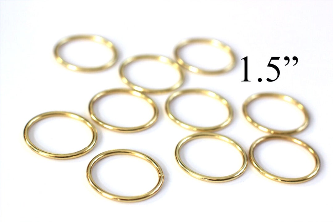 1.5 4 Cm Macrame Metal Craft Ring Hoop PACK of 5, 10 or 25 GOLD Tone
