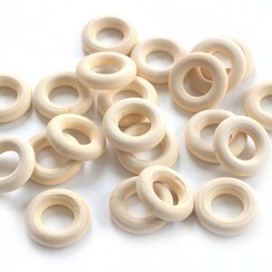 Wood Macrame Rings- 25mm (1 inch)- Unfinished Natural Round Wooden Circle DIY Bulk Craft Supplies