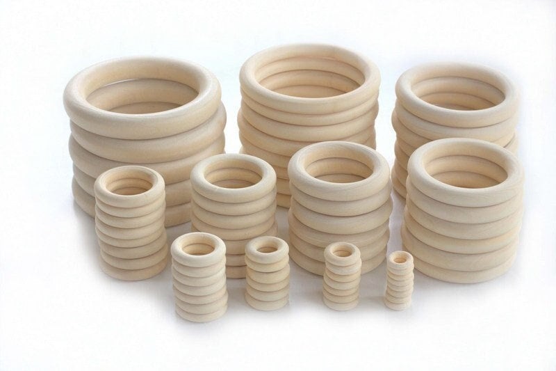 Wooden Rings Macrame Wooden Rings Natural Solid Wood Rings - Temu