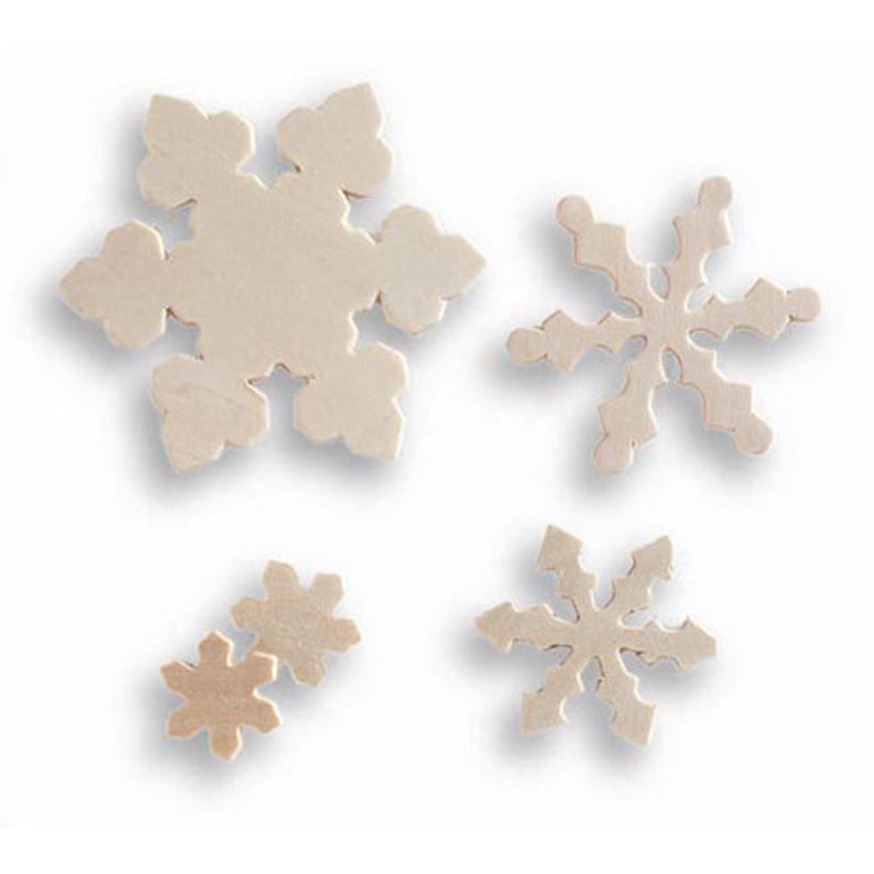 Wood Snowflakes Unfinished Set of 15 Assorted Sizes and - Etsy