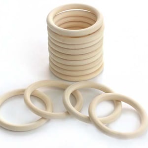 Wood Macrame Rings- 90mm (3.55 inches)- Unfinished Natural Round Wooden Circle DIY Bulk Craft Supplies