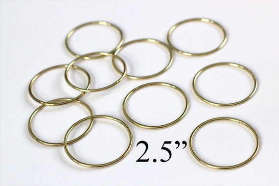 2/" Macrame Ring PACK of 25 Metal Ring Hoop Brass Gold Toned
