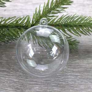 Plastic Ball Ornaments, Shatterproof Ornaments, 65mm Clear Ornament, 2.5 Clear  Ornament, Filliable Ornament, Christmas Ornaments, 6 Count 