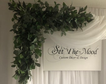 Greenery Wedding Arch - Ceremony Arbor Piece - Faux Greenery - Eucalyptus Garland - Wedding Garland - Garland Backdrop