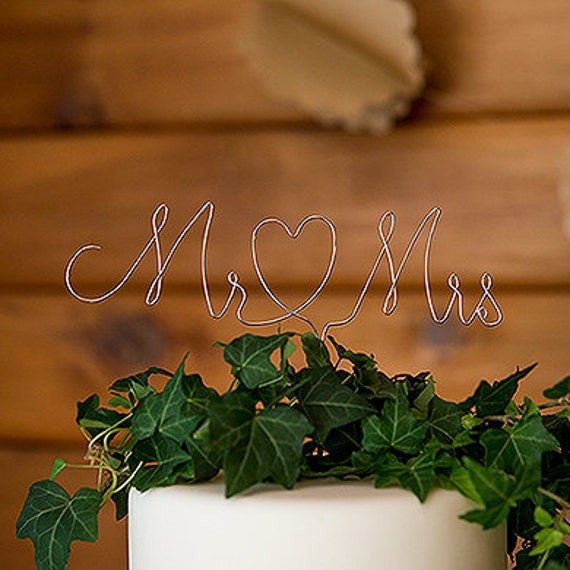 Wedding Cake Topper Mr. & Mrs. Wire Cake Topper Etsy