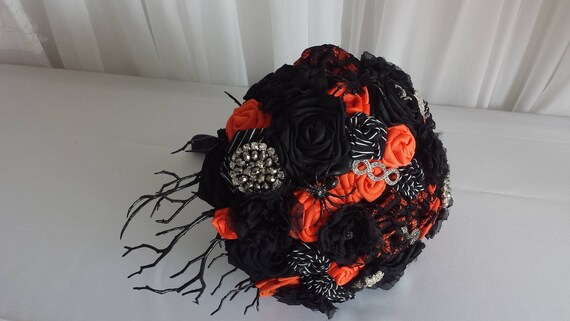 Halloween Wedding Bouquet Fabric Bouquet Halloween Etsy