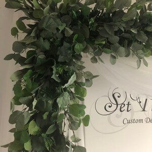 Greenery Wedding Arch Ceremony Arbor Piece Faux Greenery Eucalyptus Garland Wedding Garland Garland Backdrop image 2