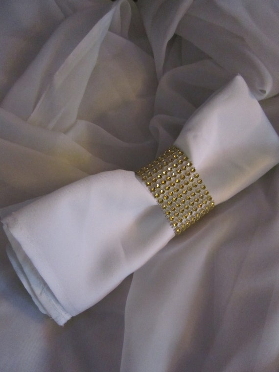 SOLD IN MULTIPLES of 20 Napkin Rings Gold Crystal Bling Etsy