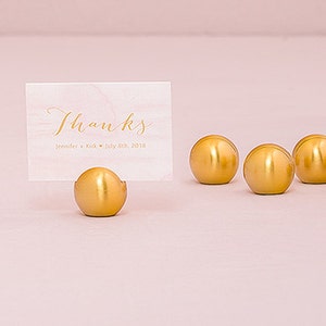 GOLD Classic Round Place Card Holders - 8 Pieces