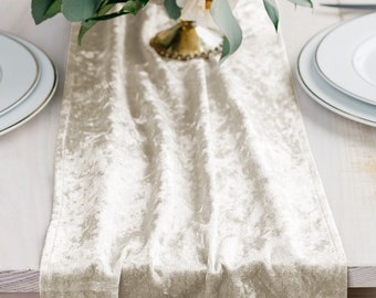 Velvet Table Runners - Navy Blue Table Runner - Ivory White Table Runner - Champagne Table Runner - Wedding Table Runner