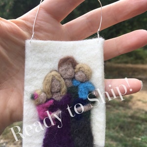 Needle Felted Family Tree Parents and Children Mother | Etsy