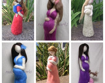 Made To Order! Medium Size Needle Felted Pregnant Woman Great baby shower gift!