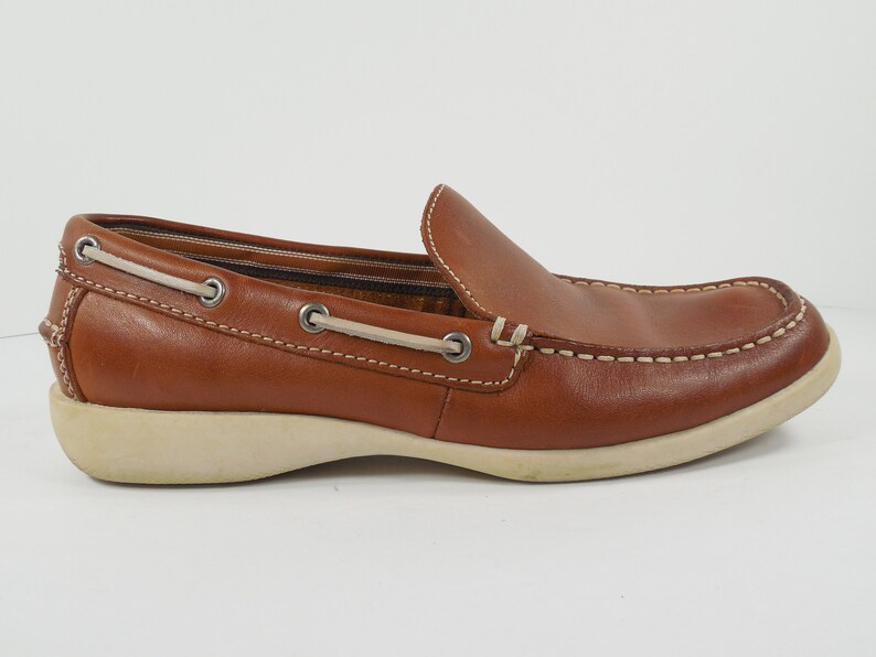 Bass Boater Top Sider Leather Boating Shoes Loafers Slip Ons Etsy