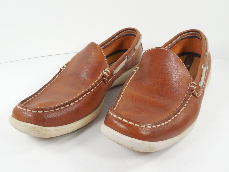 Bass Boater Top Sider Leather Boating Shoes Loafers Slip Ons Etsy