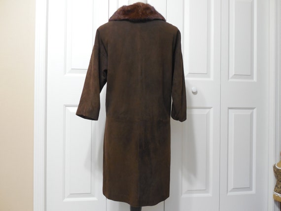 Mid Century Brown Suede Brown Mink Fur Coat Jacke… - image 3