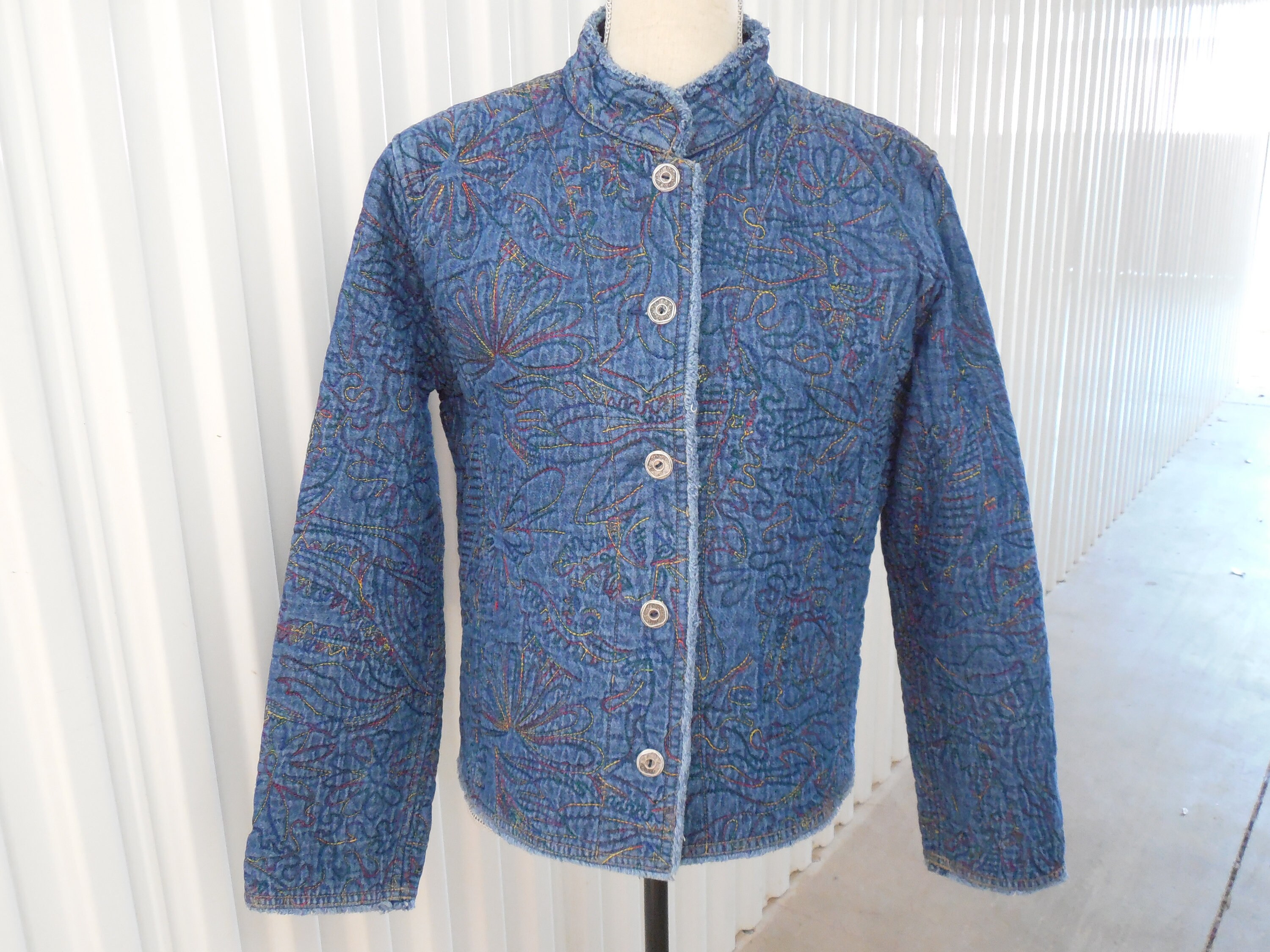 chicos embroidered denim jacket