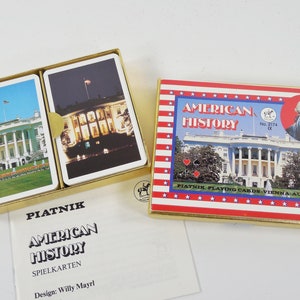 Cartes à jouer Piatnik de la Maison Blanche à Washington DC, histoire américaine, Vienne, Autriche, 2 jeux de cartes standard 55 cartes, 55 cartes, boîte d'origine