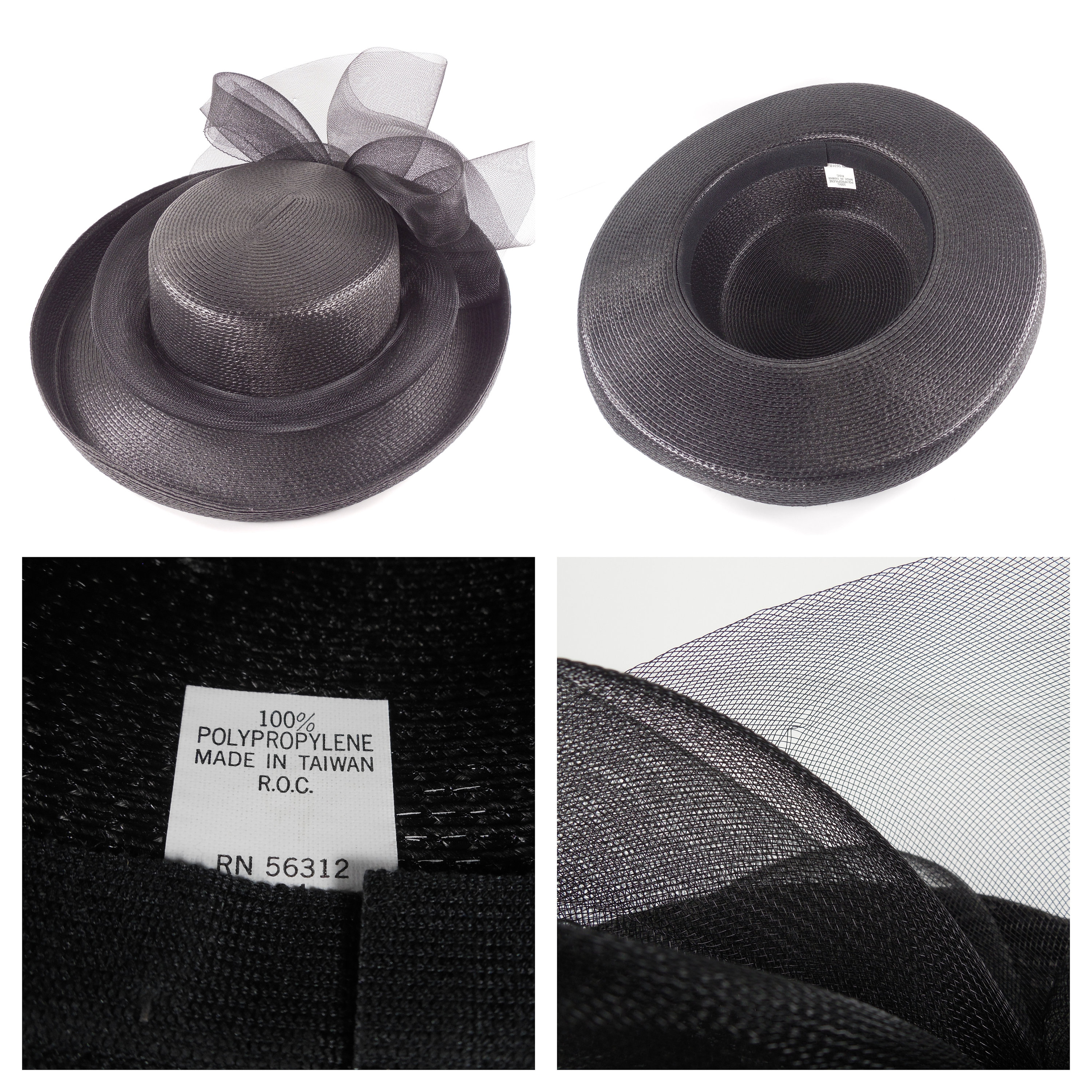 Giovanni New York Black Church Wedding Wide Brim Hat Giovanni Signature Women main image 3