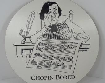 Chopin Bored Melamine Chopping Board Cutting Board Made In England White Melamine With Black Caricature Of Music Composer Frederic Chopin