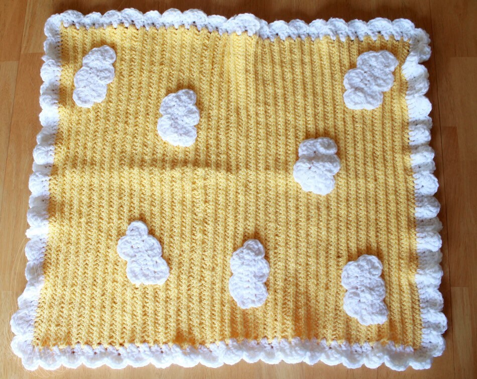 Baby Cloudy Blanket In yellow colour main image 1