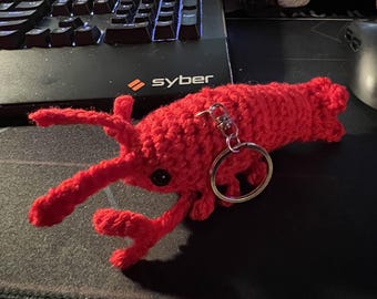 Llavero de langosta de crochet