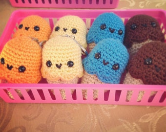 Llaveros amigurumi de cono de helado