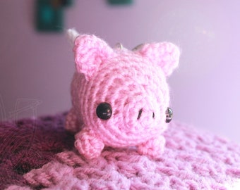 Mini llavero de cerdo volador (hecho a pedido)