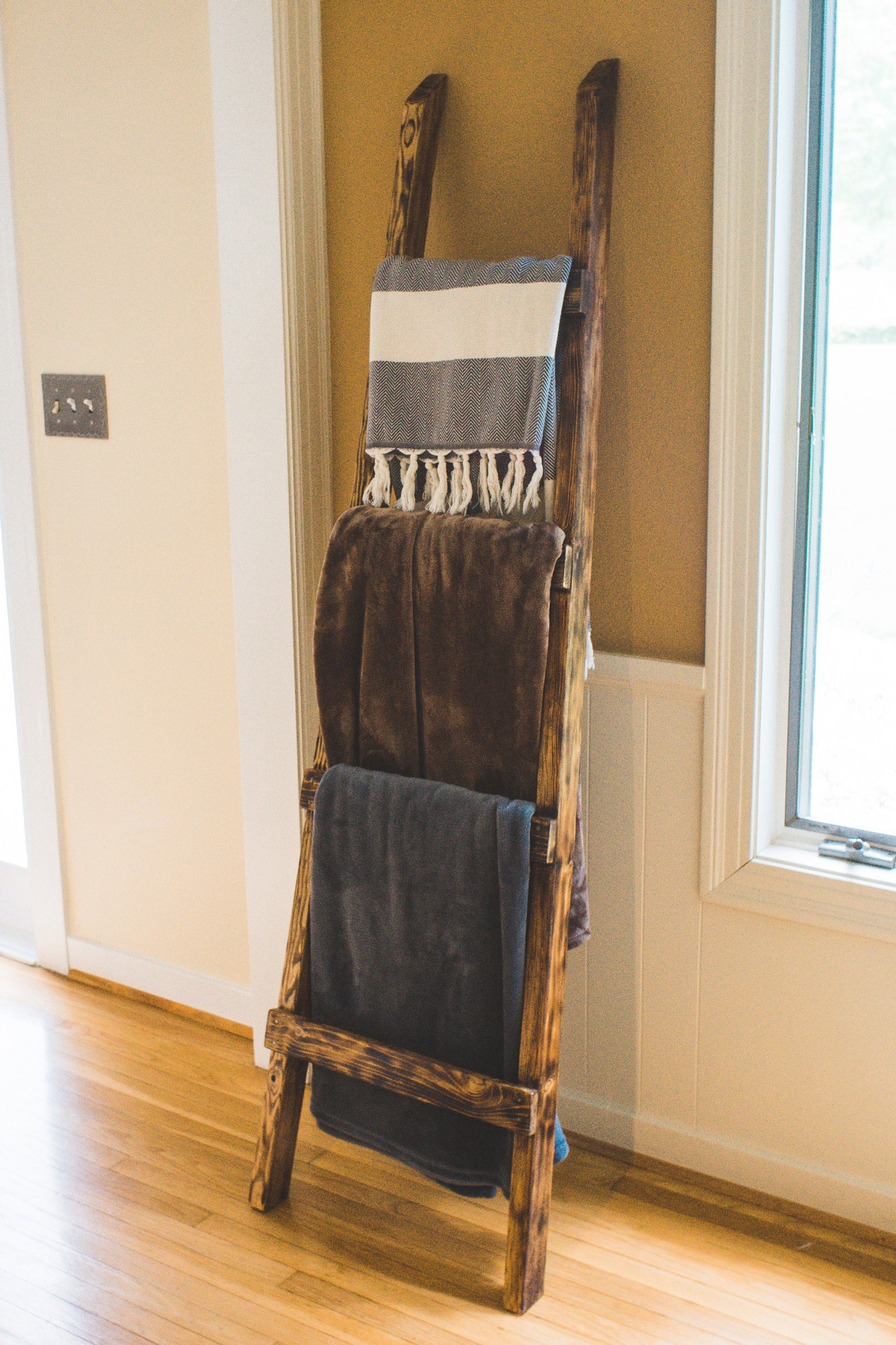 Rustic Blanket Ladder Farmhouse Blanket Ladder Blanket Etsy