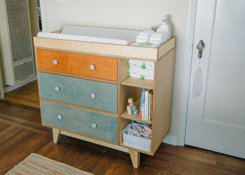 Mid Century Modern Dresser Changing Table Kids Dresser Etsy