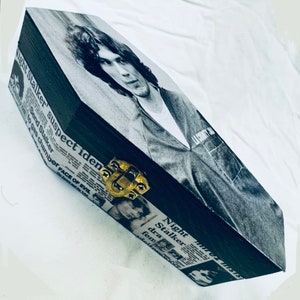 Richard Ramirez - Wood Coffin Keepsake Trinket Smoke Stash Box - nightstalker true crime